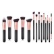 Luxury 14 pcs Rose Golden Color Wood Handle Blush Brush Set Soft Hair Makeup Brushes Set