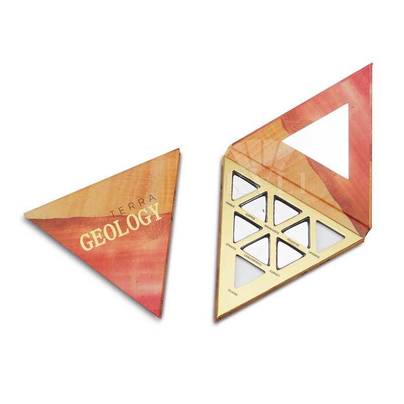 Best Sale Special Shape Cosmetic Packaging Custom Triangle Eyeshadow Palette With Magetism Closure